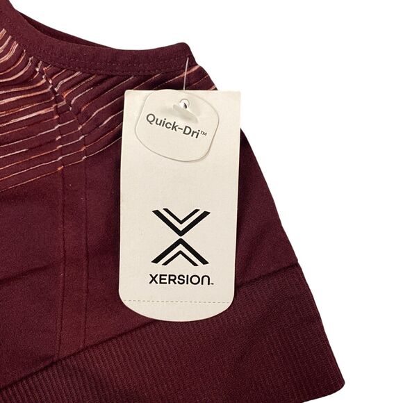 Xersion Crop Top Womens 2XL Burgundy Space Dye Quick Dry Sleeveless Sportswear - Picture 5 of 10